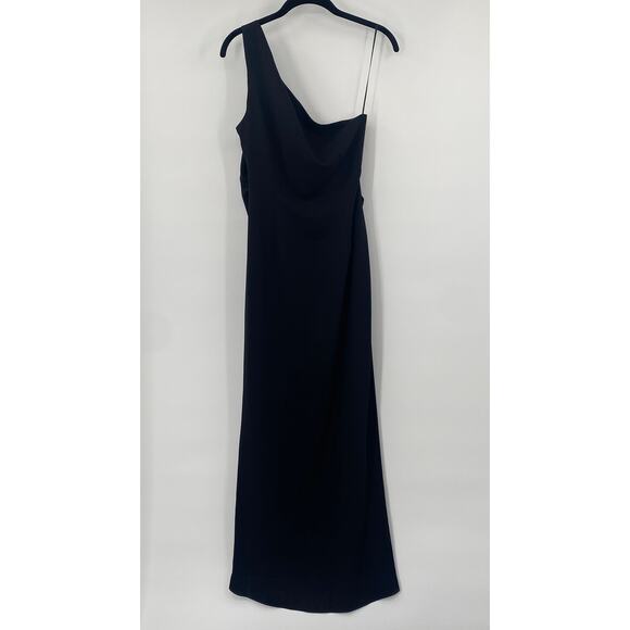 Amanda Uprichard Conetta Gown Maxi Dress Lightweight Crepe Black Womens Small - Picture 6 of 9